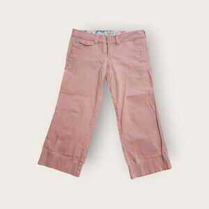 Vintage Y2k early 2000s Hollister baby pink low rise preppy capri length pants